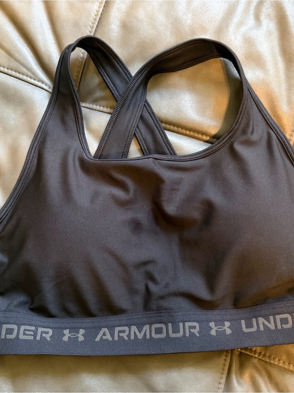 Under Armour Black Crisscross Logo Band Sports Bra
